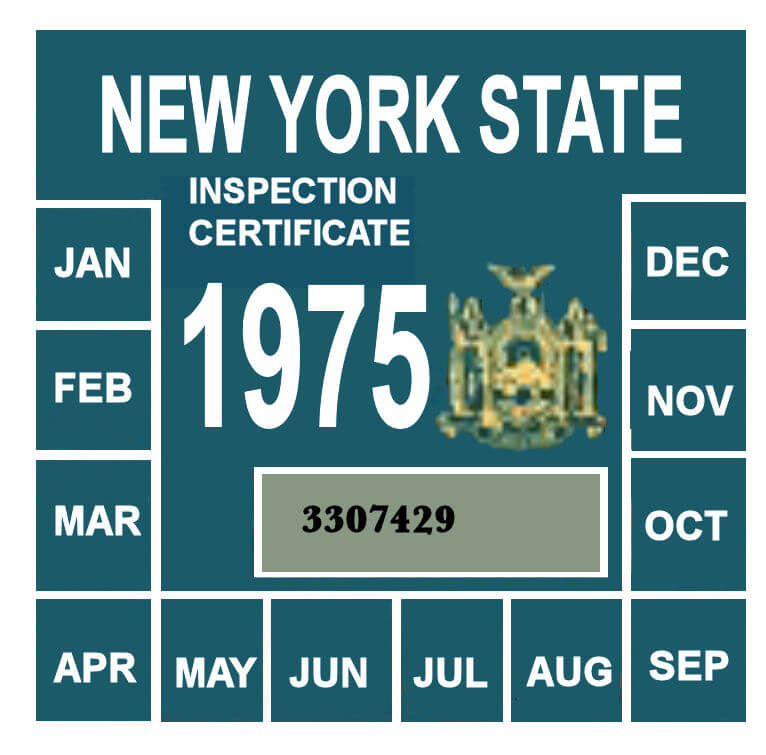 (image for) 1975 New York INSPECTION Sticker